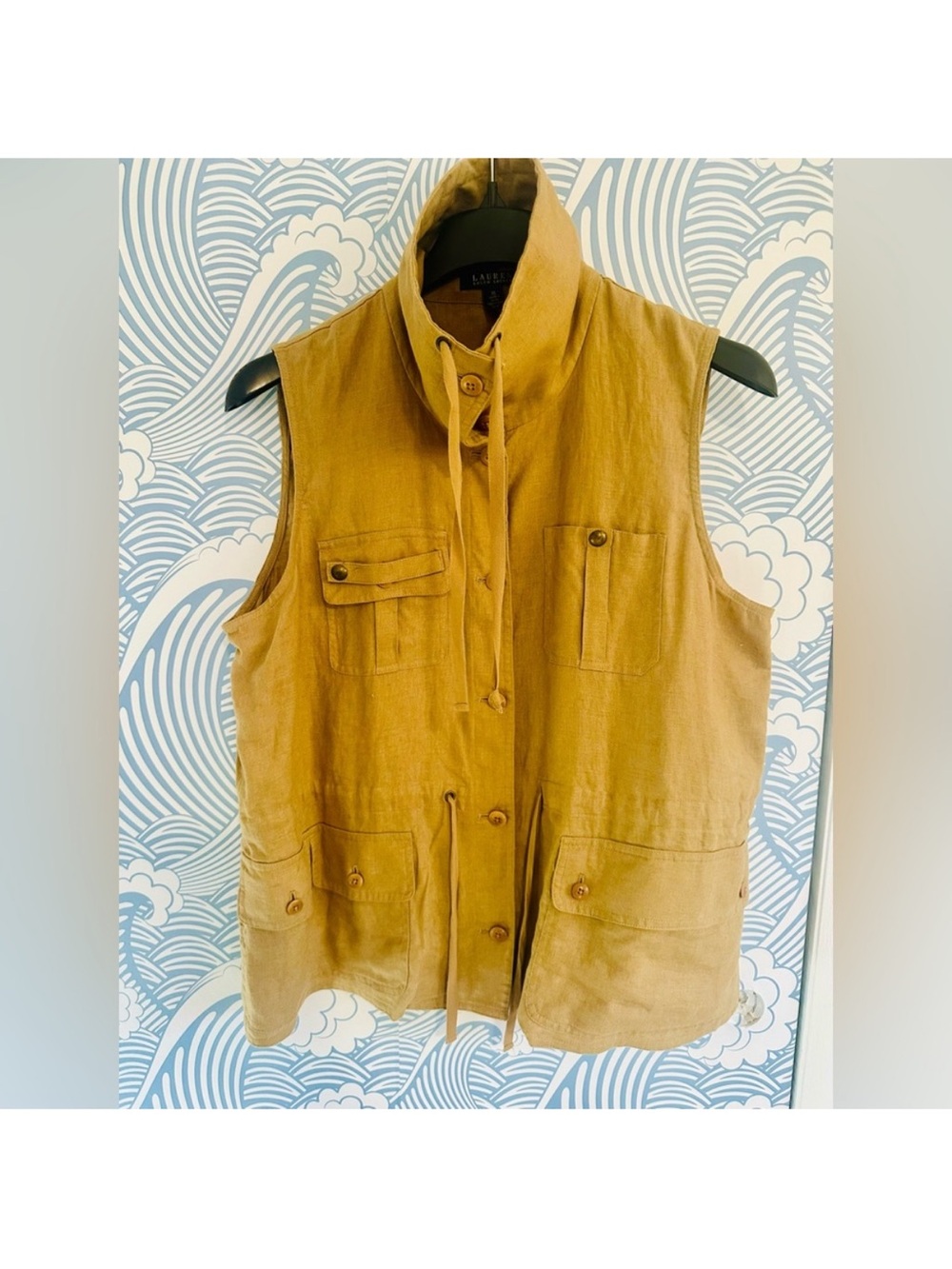 Ralph Lauren 100% Linen Relaxed Fit, Utility Vest - Picture 2 of 8
